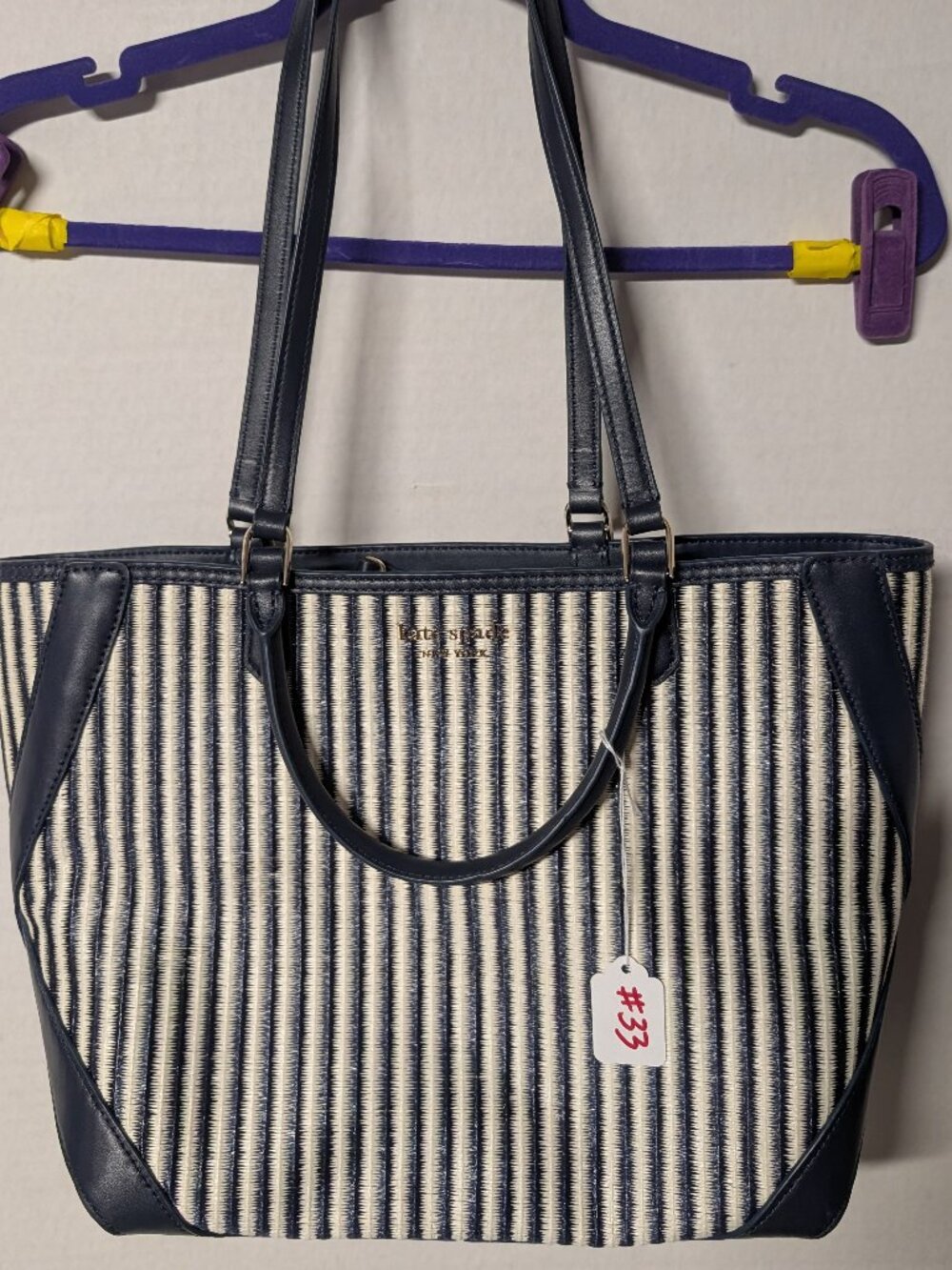 Kate Spade New York Navy & White Striped Tote Bag